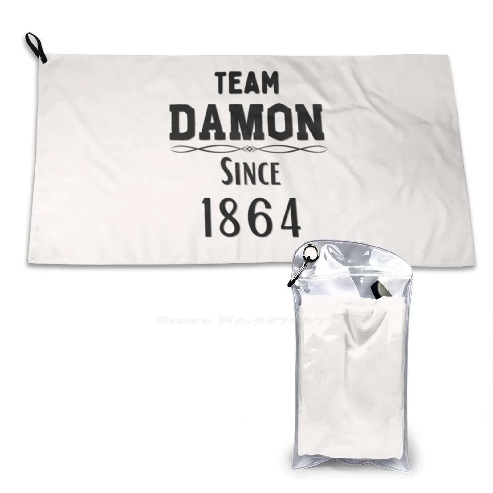 Team Damon Since 1864 Soft Towel Quick Dry Beach Towel The Vampire Diaries Stefan Salvatore Vampires Mystic Falls Salvatore