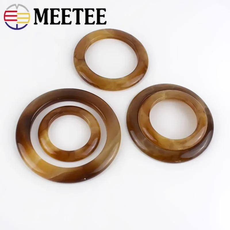 25pcs Lightcoffee O Ring Resin Buckles Scarf Swimsuit Belt Decorative Buckle Button Ribbon Slider DIY Sewing Accessories