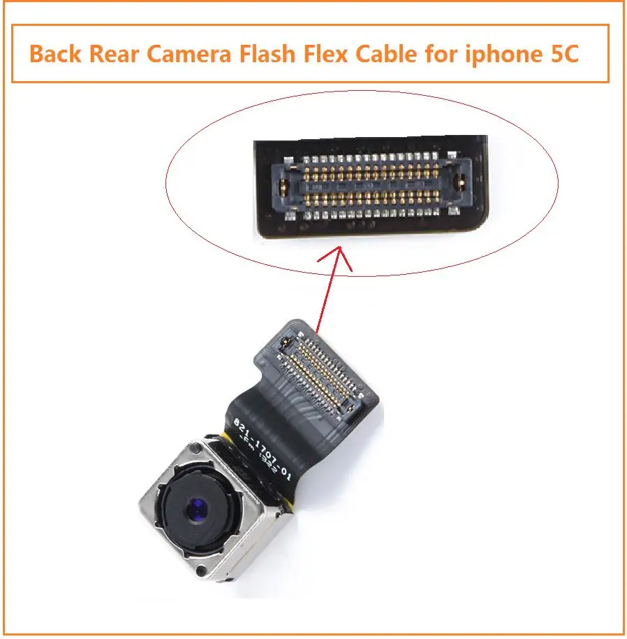 Genuine main back camera for iphone 4 4s 5 5s 5c rear camera with flex cable facing model 100% tested cell phone parts