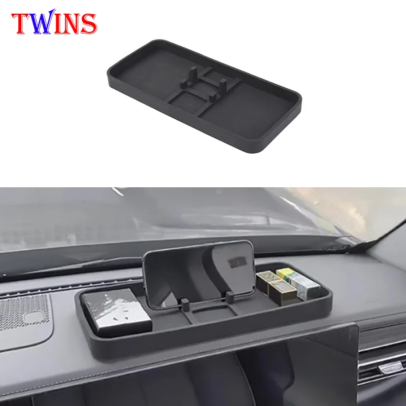 Car phone holder storage box modification center console storage box silicone anti slip pad Fit for JETOUR Traveler T2 2023-2024