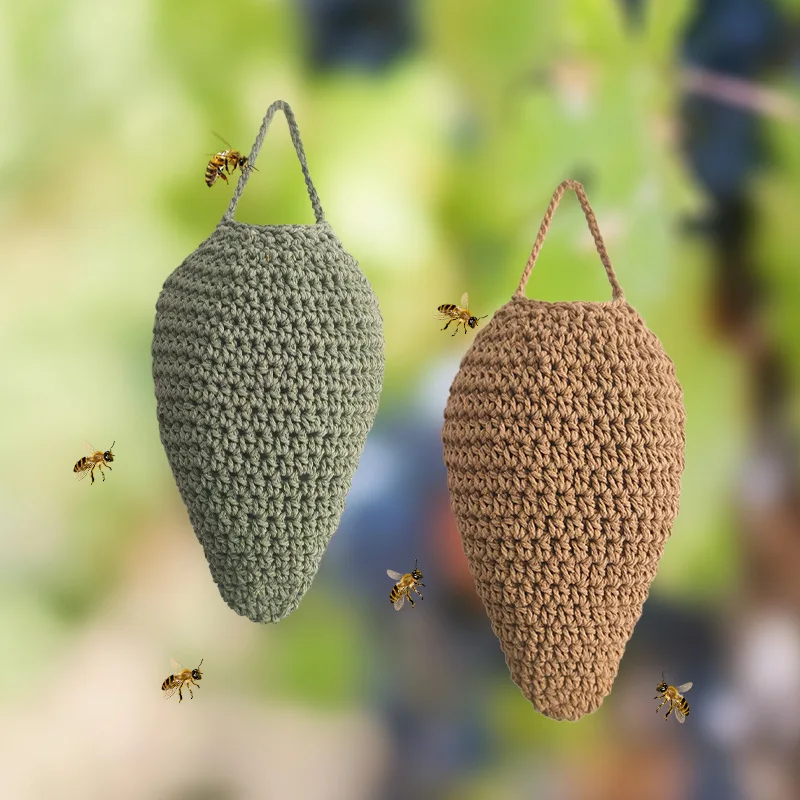 

Crochet Honeycomb Mesh Strawberry-Shaped Storage Net New Wall Storage Pocket Bohemian Hanging Basket Mesh Storage Bag
