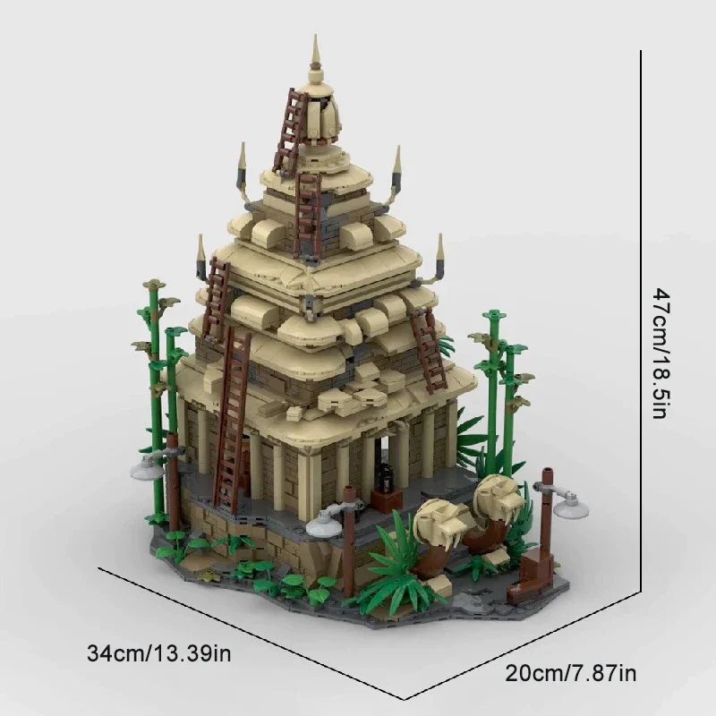 ชุดตัวต่อบล็อกอาคาร 1819 ชิ้น ร้านค้า วัด บ้านพักอาศัย อาคารชุด อพาร์ทเมนต์ ร้านค้า สถาปัตยกรรม แบบประกอบเอง ของขวัญสำหรับผู้ใหญ่
