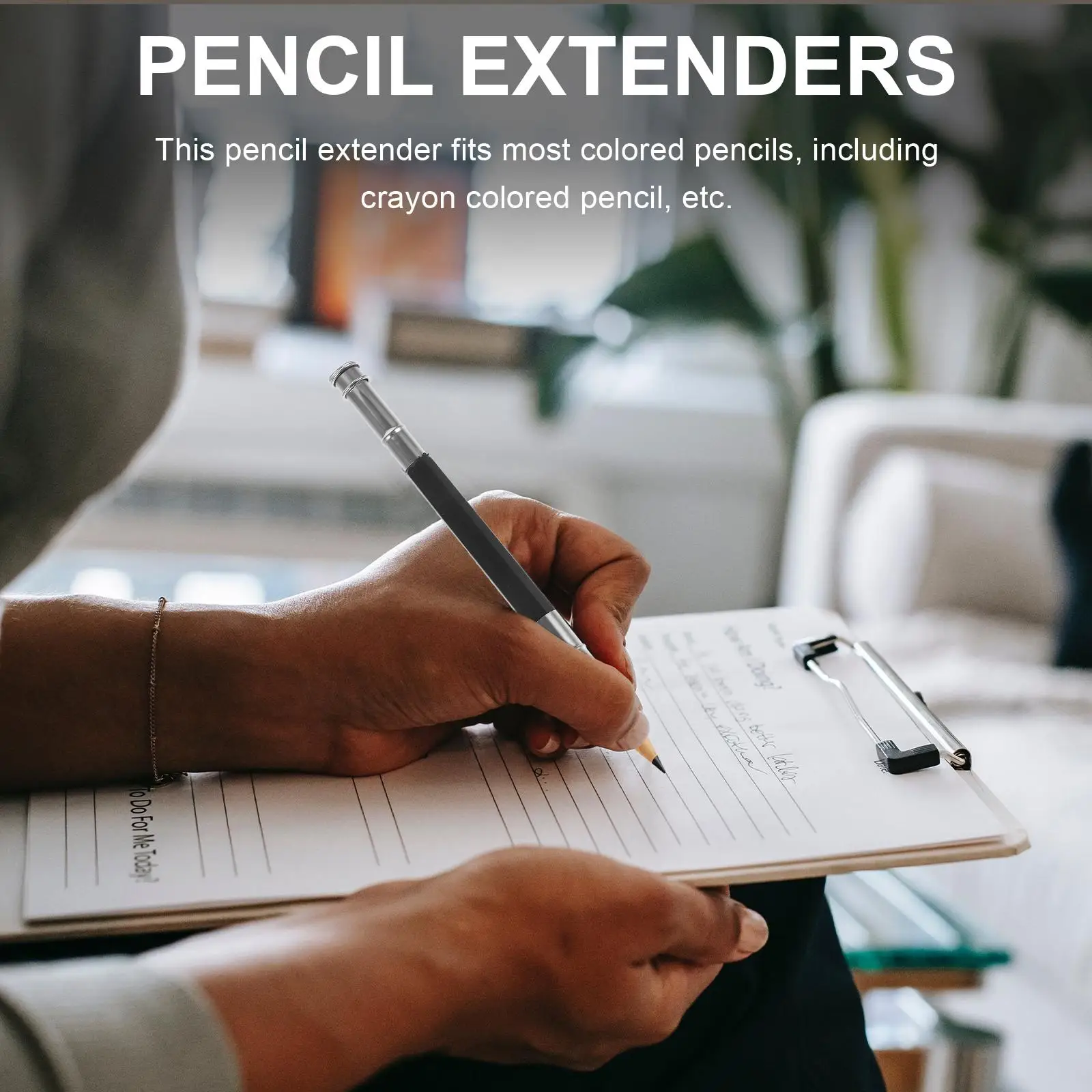 

5pcs Pencil Extender Lengthener Metal Drawing Extension Holder School Office Supplies Artist Tool Teaching Aids