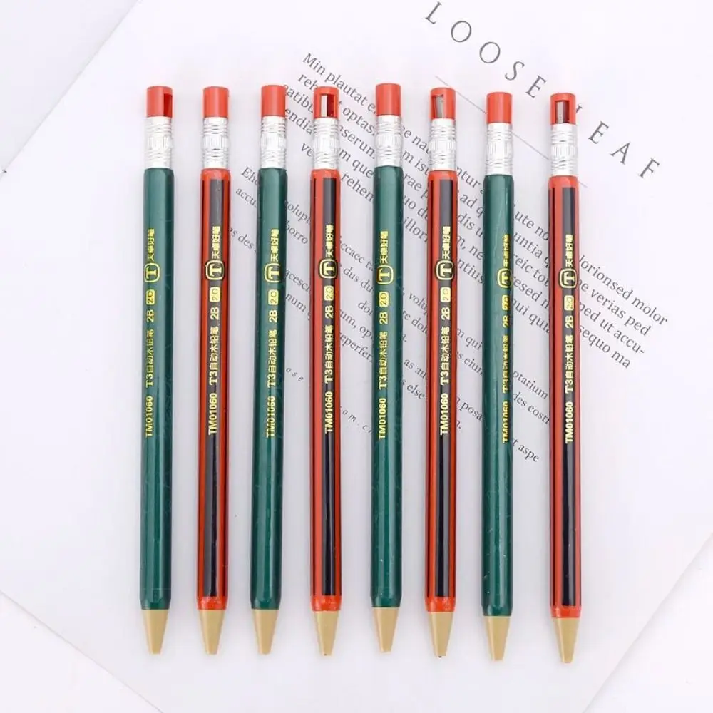 2.0MM 2B Automatic Pencil Press Type Comes With Sharpener Mechanical Pencil Stationery Sketch Drawing Writing Tool