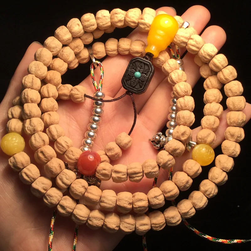 

108 Passion Seed Tibetan Bodhi Beads With Red Amber Oil High Density Bracelet Chain