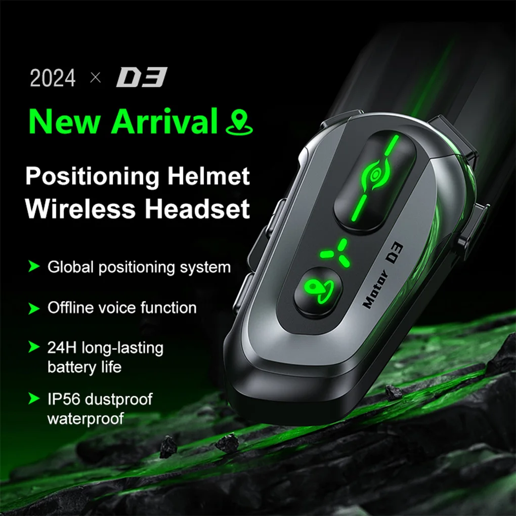 Motorcycle Helmet Bluetooth Headset Global GPS Tracking AI Voice Control Multi Rider Intercom Waterproof Noise Cancellation