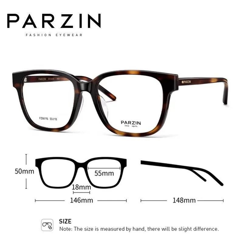 PARZIN Quality Aceate Glasses Frame Men Vintage Prescription Eyeglasses Frame Women Fashion Eyewear 66116