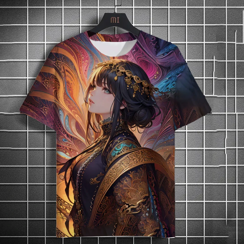 

Men's T-Shirt Anime Printed Short Sleeved T-Shirt for Men Crew Neck Tops Funny T Shirts Polyester Luxury Brands Men's Clothes