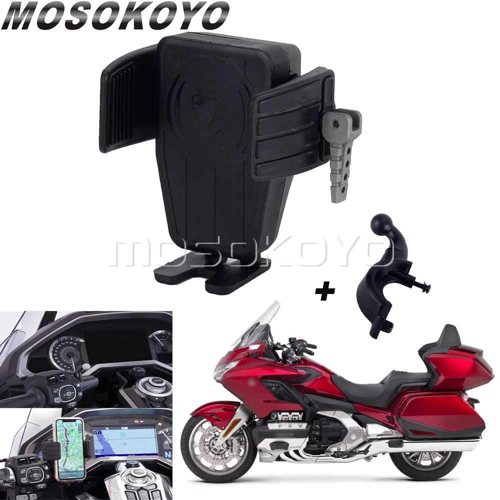 Motorcycle GPS Phone Holder Bracket For Honda Goldwing GL 1800 Gold Wing GL1800 F6B DCT Cellphone Handlebar Mount Stand Support