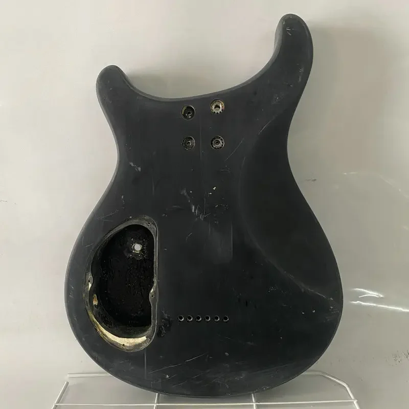 YB081 Unfinished Electric Guitar Body in Black Color with Damages and Dirty Genuine Fretlight Brand