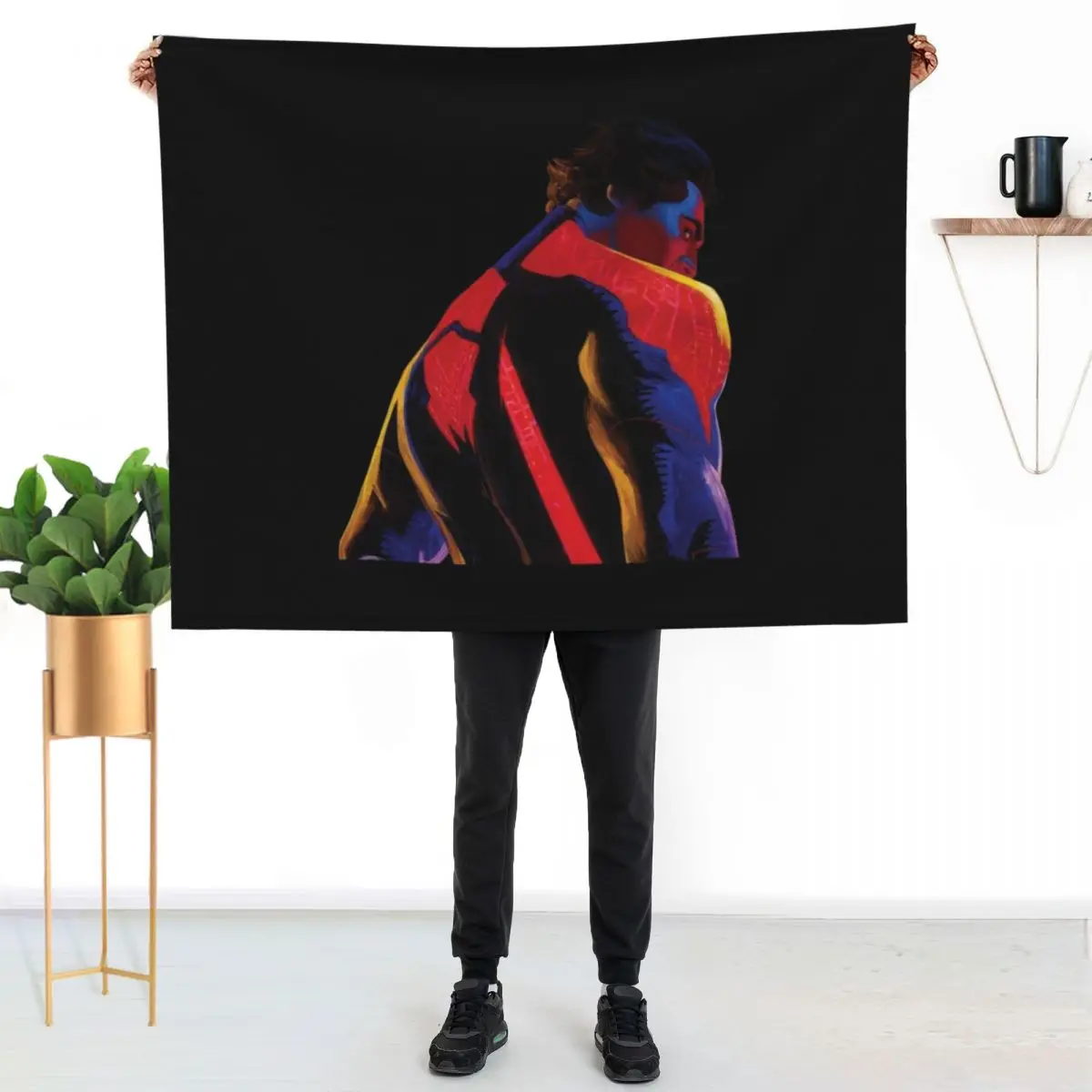 Miguel o’hara’s back, png Throw Blanket Elegant Warm Throw Blanket for Hotel Home