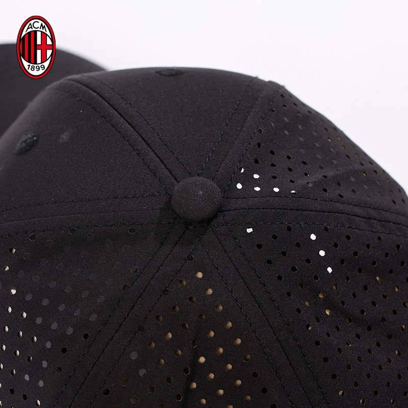 قبعة بيسبول صيفية شبكية من AC Milan قابلة للتنفس للسفر في الهواء الطلق، قبعة منقار البط، شعار الفريق الذهبي، منتجات محيطة بمروحة