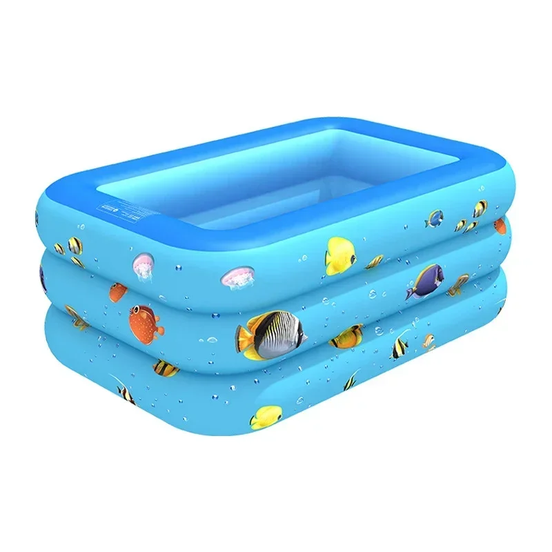 Thicken Large Inflatable Swimming Pool Rectangular Swimming Pool PVC Paddling Bathing Tub Summer Outdoor Toy For Family Children