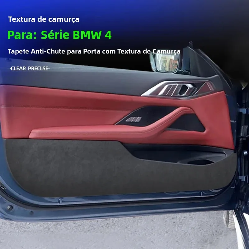 スエード調のドア用キックガードマット。bmw-4シリーズ（2014年～2020年）に適合。貼り付け式の車用ドア保護カバー。