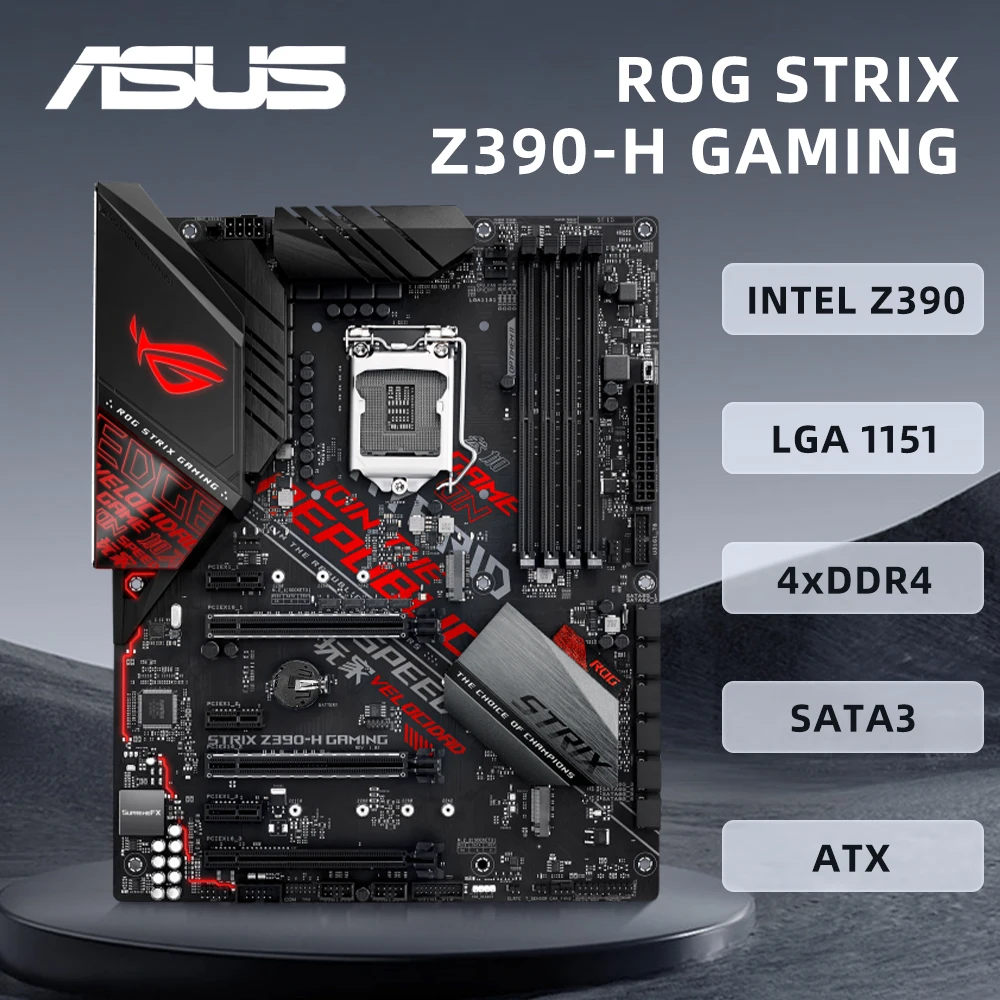 اللوحة الأم ASUS ROG STRIX STRIX Z390-H GAMING مع مقبس LGA 1151 لمعالجات Intel 8th 9th Gen Core i3 i5 i7 تدعم DDR4