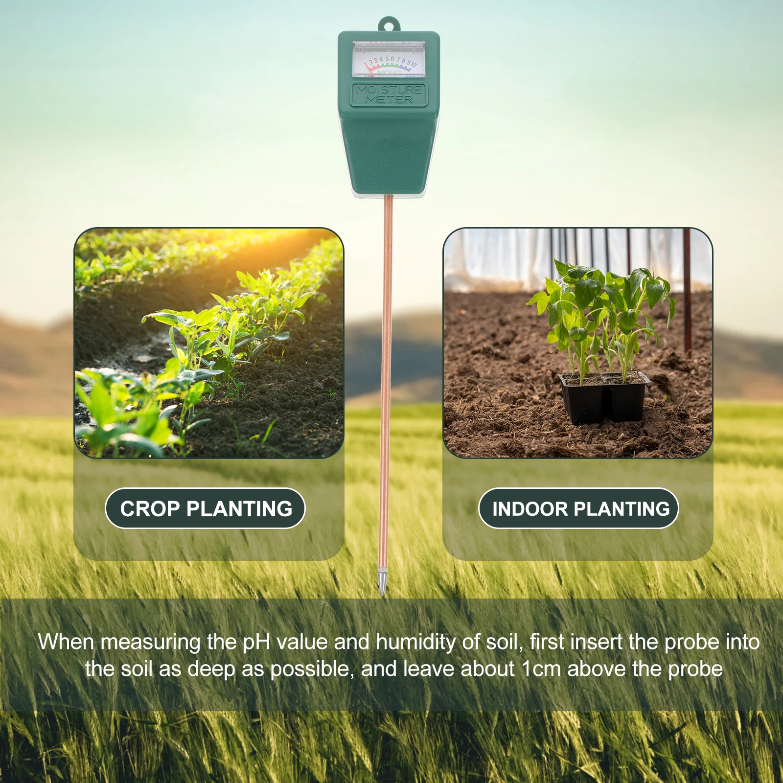

Soil Moisture Meter PH Hygrometer Single Needle Tester Premium Material Instant Reading High Accuracy Easy Use Carries