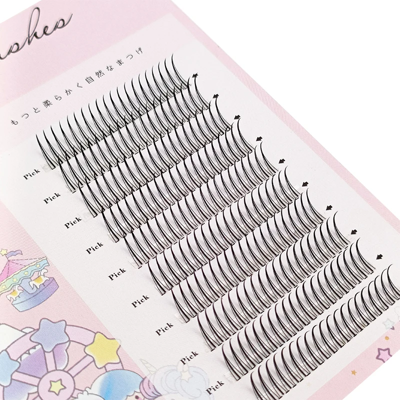 200/120Pcs A/M Shape Professional Makeup Individual Lash Cluster Spikes Lash Wispy Premade Russian Natural Fluffy Faux Eyelashes