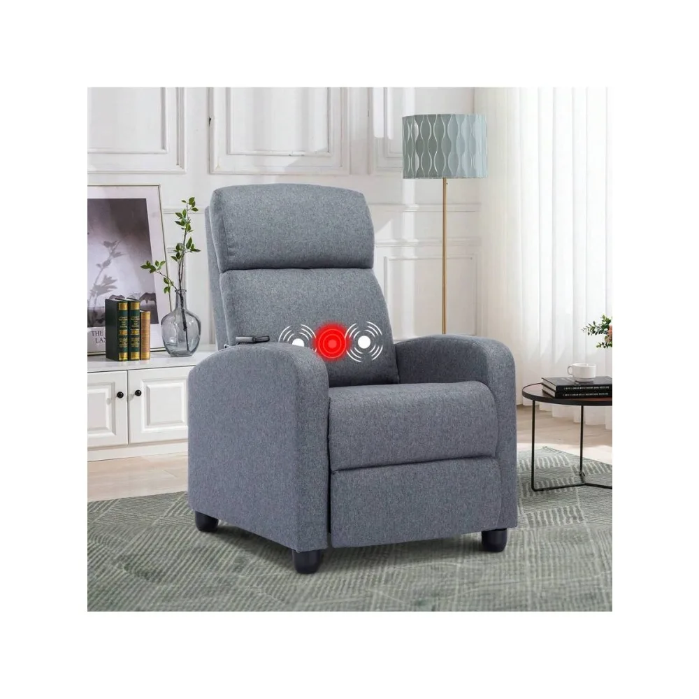PU Leather Recliner Chair for Living Room Bedroom Home Theater Single Sofa with Two Point Massage Function Heated Backrest Footrest Lounge Chair Modern Adjustable Seat for Adults Elderly view 8