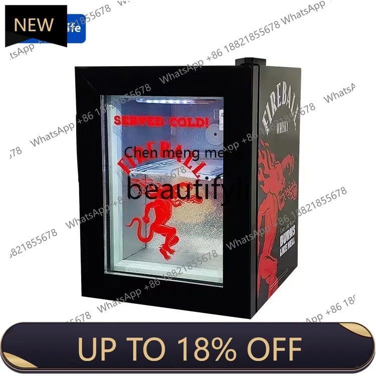 Z189 a56 Glass Door Refrigerator Commercial Lockable Ice Cream Display Full Freezer Small Refrigerator Black