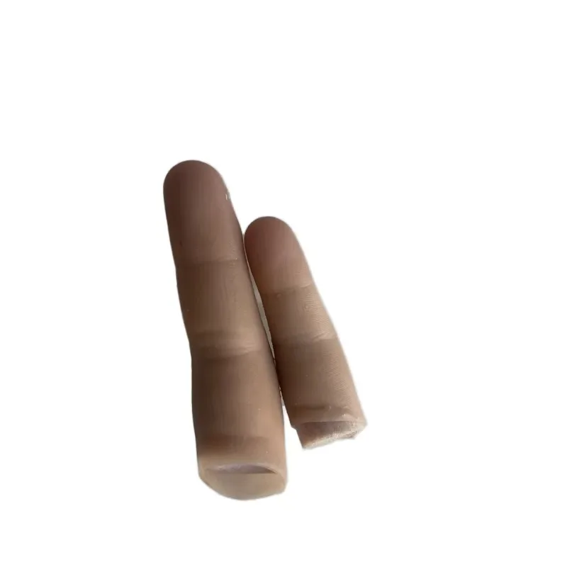 Customizable silicone finger prostheses, cosmetic implants and interventional materials