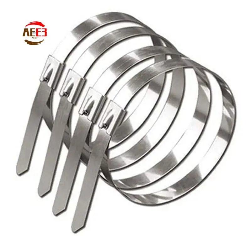 

AEE3-200 шт. металлические кабельные стяжки кабельные стяжки морские кабельные стяжки серебряные фотоэлектрические кабельные стяжки из нержавеющей стали