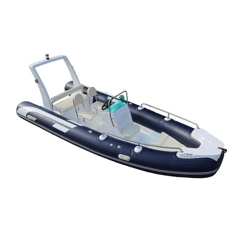 17FT Rhib 520 Hypalon قارب مضلع قابل للنفخ مع محرك خارجي #6