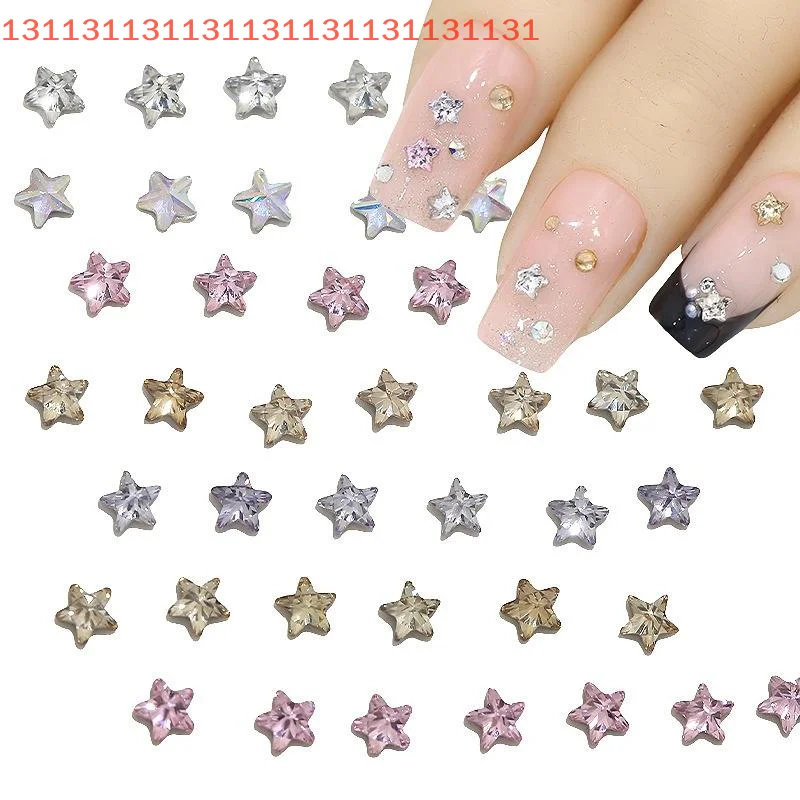 

Nail Charm 50Pcs Star Flat Bottomed Zircon Rhinestone Nail DIY Manicure Decoration Accessories