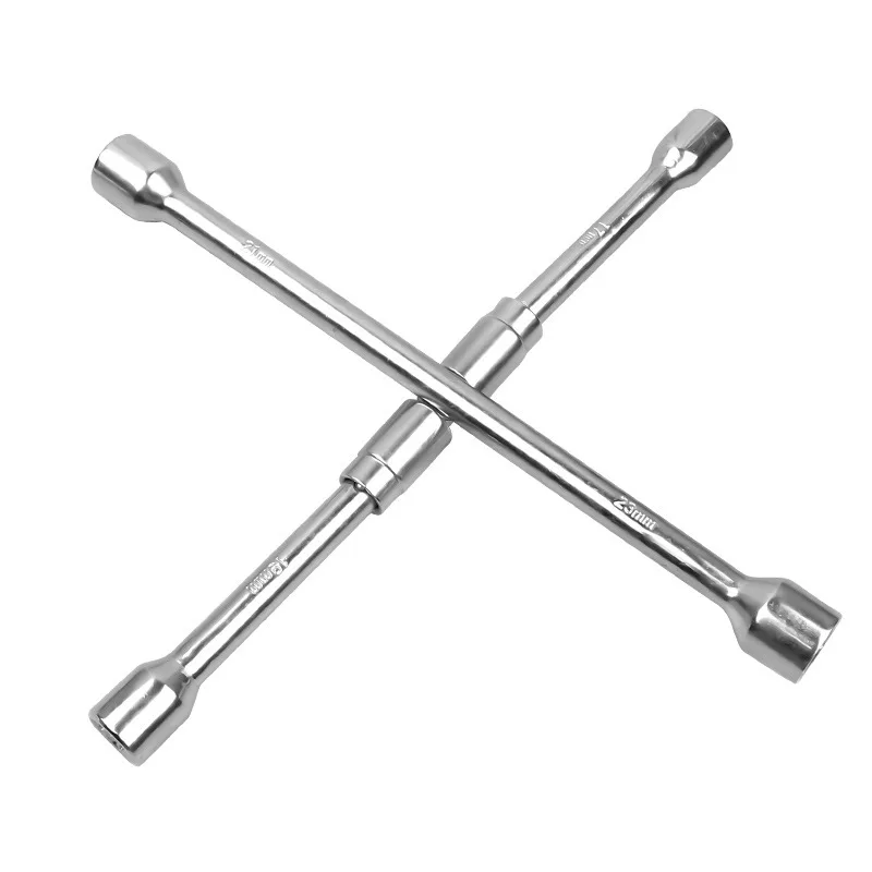 Car Tire Wrench Cross-Shaped Foldable Labor-Saving Disassembly Extended Multi-Functional Emergency Tire Changing Wrench Tool