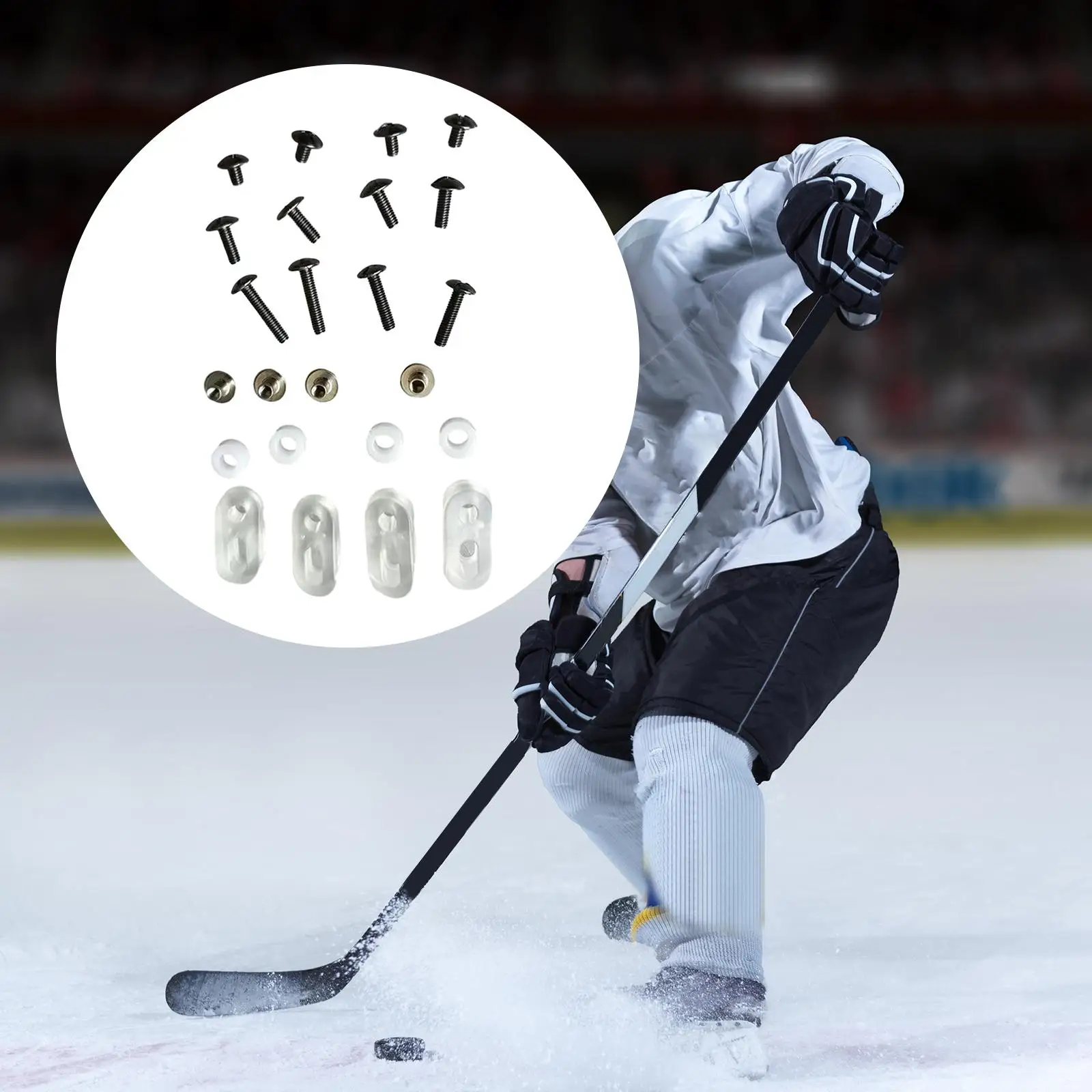 Hockey Visor Hardware Screws Washers Nuts Safety Hockey Equipment Replacement Ice Hockey Visor Kit Accessories Back up Hardwares
