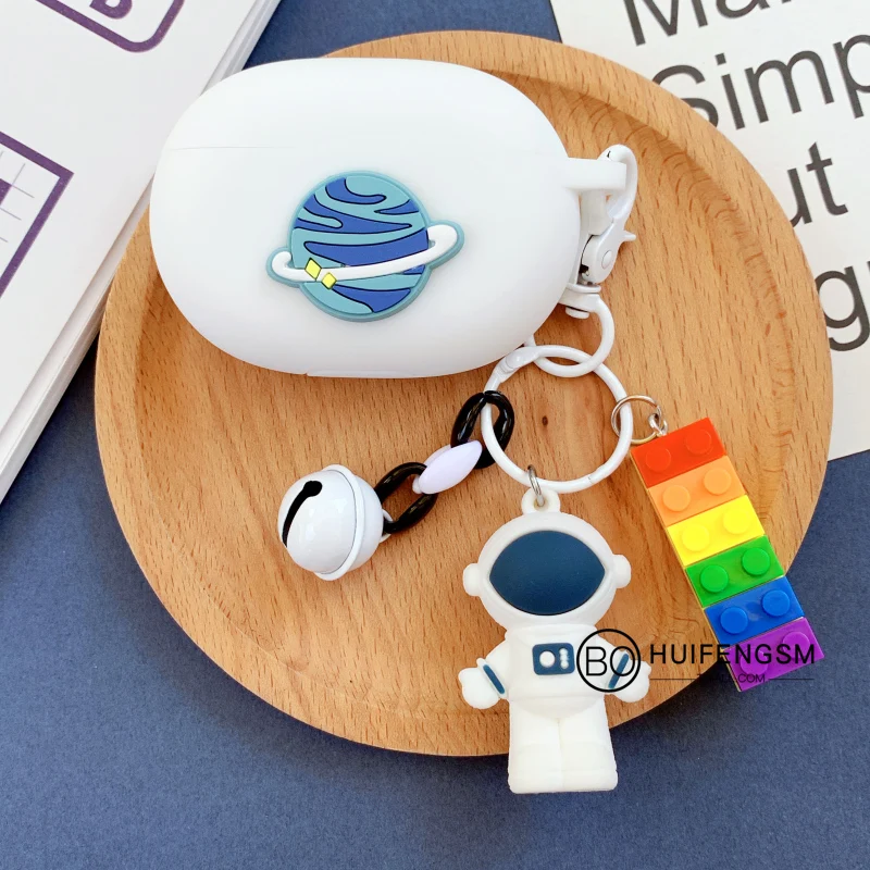 LLavero de astronauta de dibujos animados, estuche para auriculares Beats Studio Buds, Bluetooth inalámbrico, funda a prueba de golpes, caja de carga para auriculares