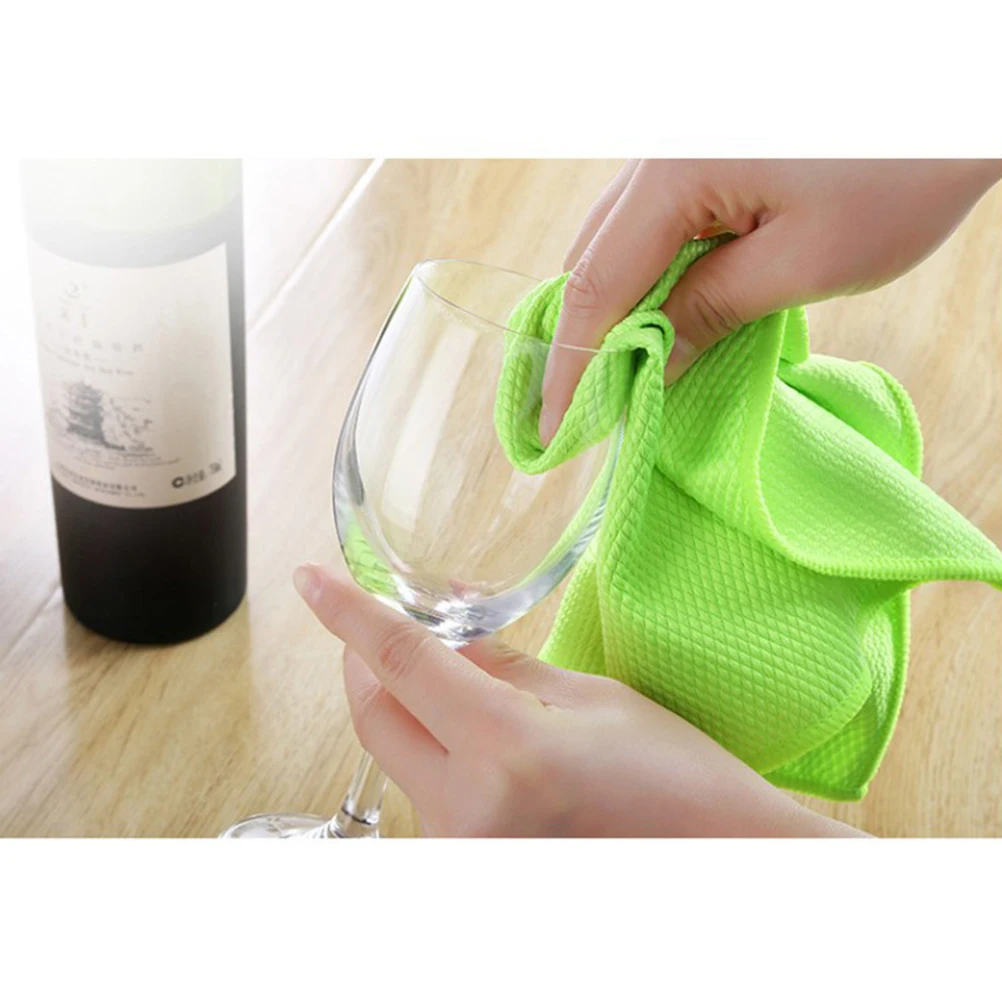 

5pcs Cleaning Cloth Kitchen Premium Soft Water Absorption Towel Foldable Dust Removal Rags For Bathroom