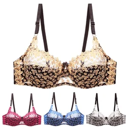 New Arrivals Embroidery Women Bra C D Cup Sexy  Lace Hollow Out Underwear Plus Size Lingerie Bra