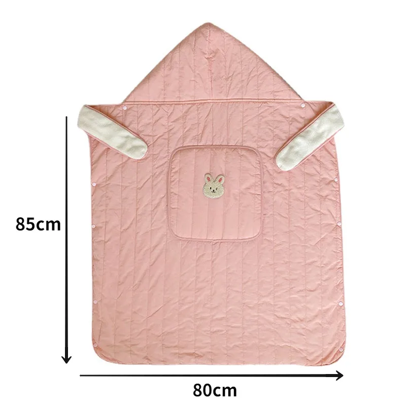 Winter Baby Stroller Blanket Newborn Trolley Cotton Warm Thick Cover Swaddle Wrap Windproof Fleece  Quilt Kids Straps Blankets