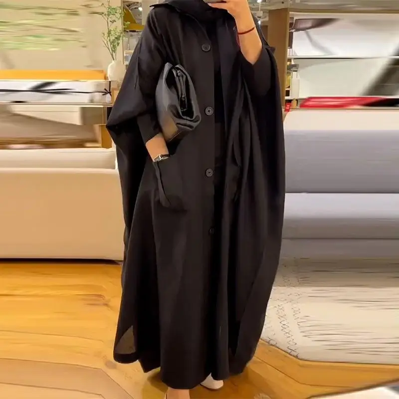 

Fall Winter Long Loose Batwing Women's Jaet Design Sensation Cross-Border Faion Outerwear Coat for Ladies Size plus