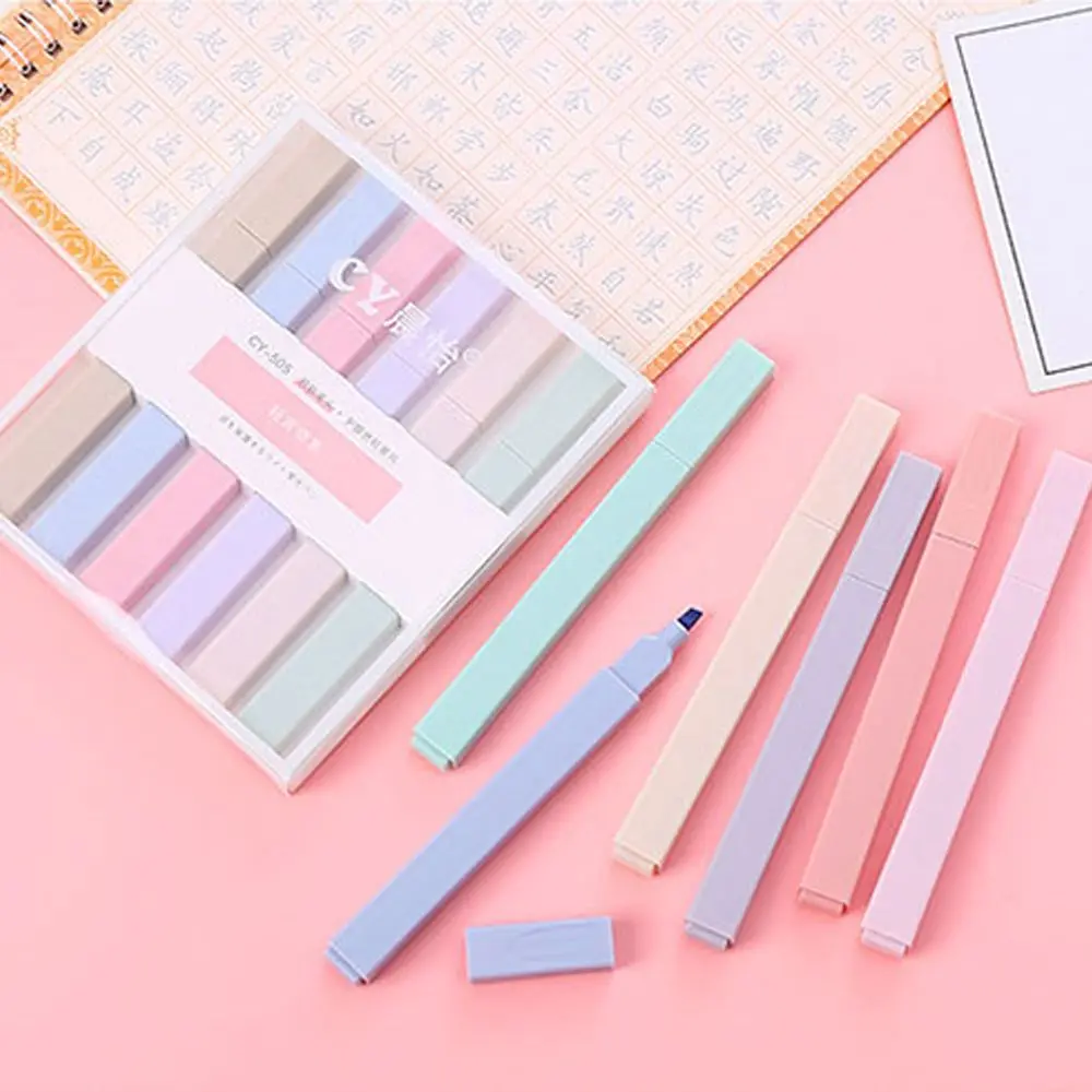 Color Office School Supplies Eye Protection Photo Album Fluorescent Pen Marker Pen Soft Tip Highlighter Student Stationery