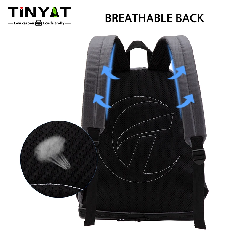 Tinyat Durable Casual Foldable Commute Schoolbags Fit 15.6 Inch Laptops With Multiple Pockets, Large Capacity Waterproof Outdoor