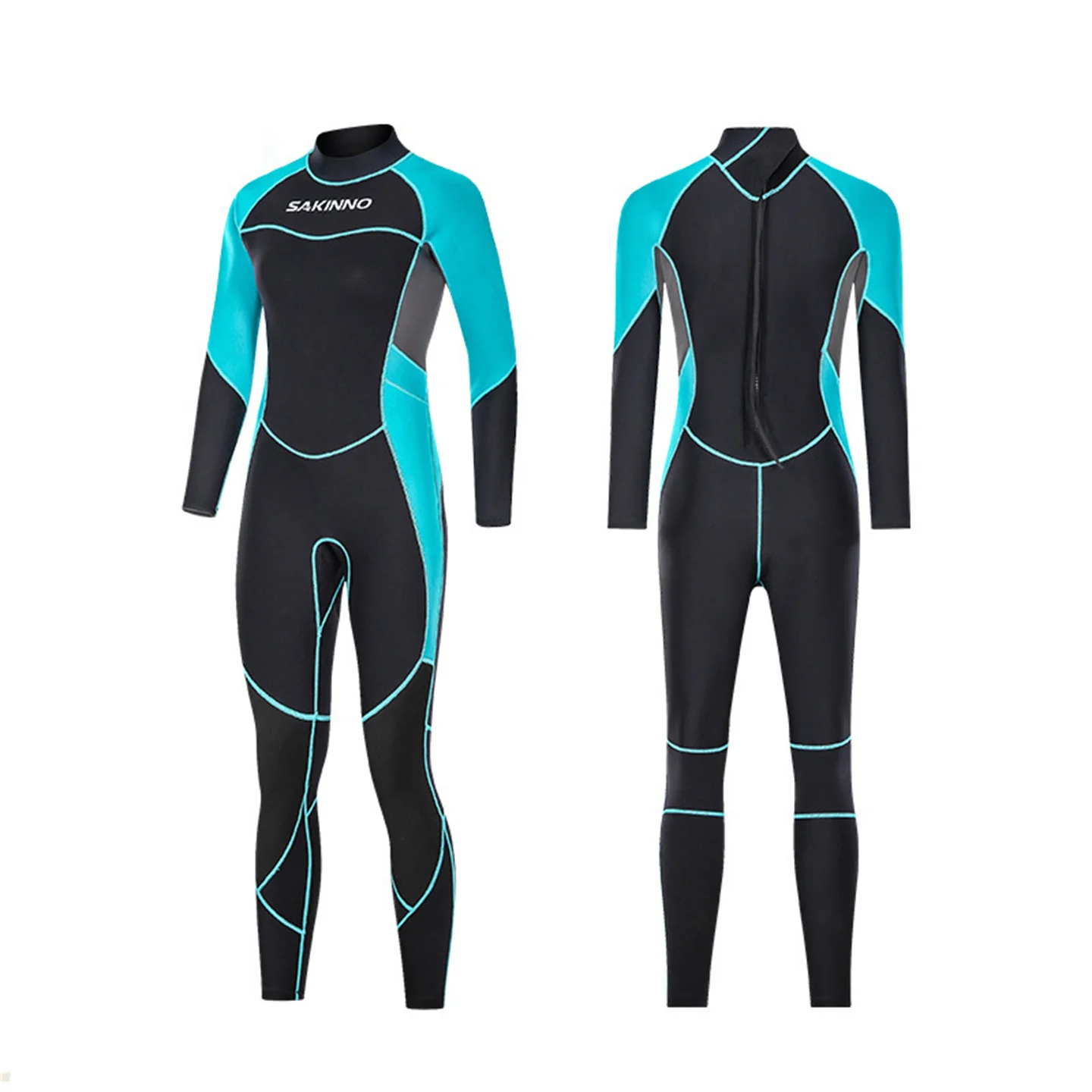 

Back Zipper 3MM Neoprene Wetsuit Women'S Long Sleeve One-Piece Scuba Diving Suit For Surfing Snorkeling Winter Thermal Swimsuit