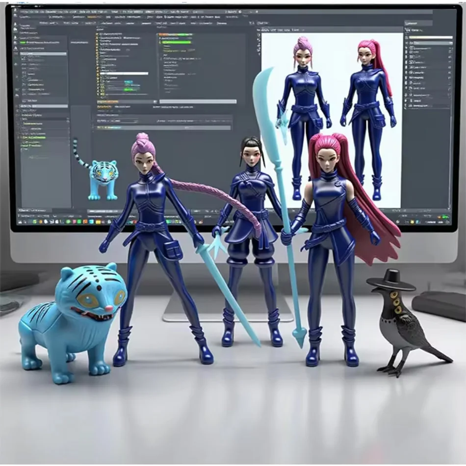 アニメ Kpop デーモンハンターズ アクションフィギュア おもちゃ デルピーズ タイガー ラニメウミ ミラ ゾイ サッシー フィギュア ドール ファン向け クリスマスギフト