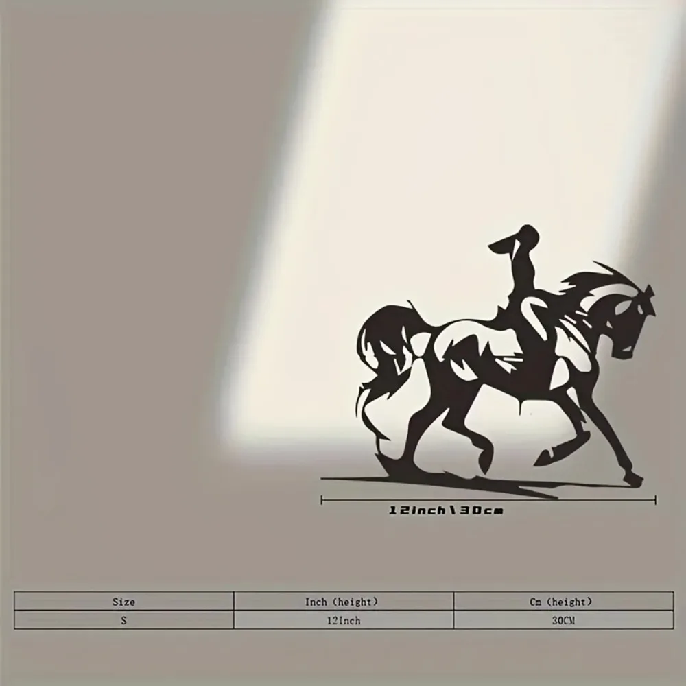 CIFBUY Vintage Female Knight & Horse Iron Metal Wall Art, Dynamic Outline Hanging Decor
