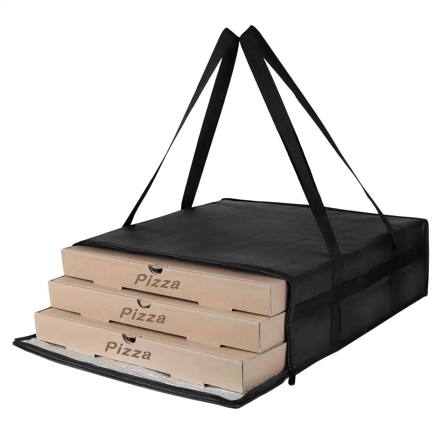 Pizza Carrier Insulated Bag Food Bag Sturdy with Dual Zippers for Pizzerias Multifunctional Reusable Grocery