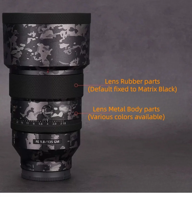 For Sony FE 135mm F1.8 GM Lens Premium Decal Skin FE135 F1.8 G Master / 135 1.8GM E-Mount Lens Protector Cover Film Sticker