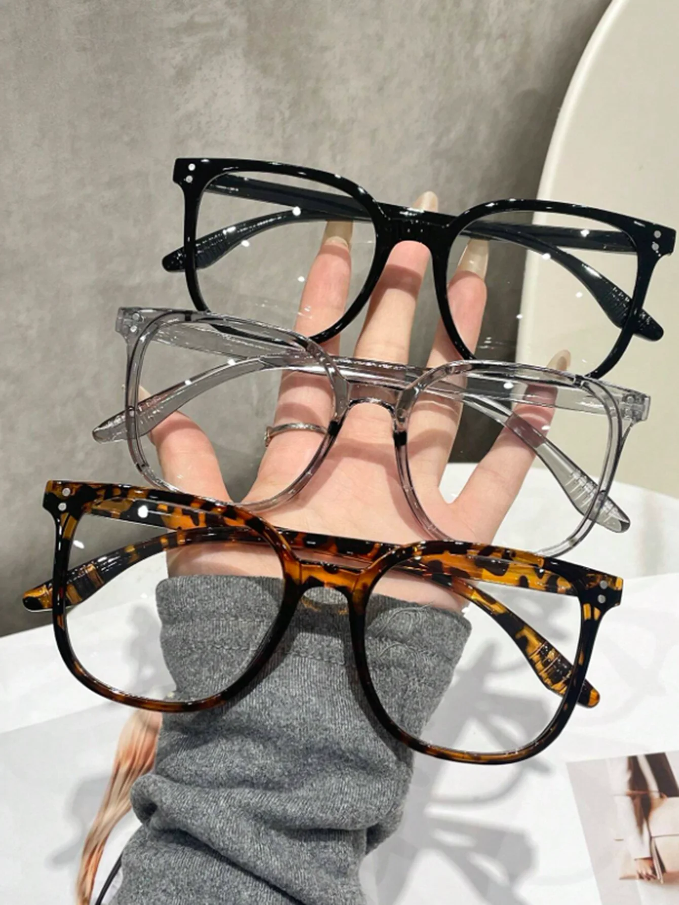1 Stück/3 Stück/4 Stück/5 Stück/6 Stück europäische und amerikanische klassische beliebte Brillen-Set mit quadratischem Rahmen, Herren- und Damenmode-Brille – Detail 23