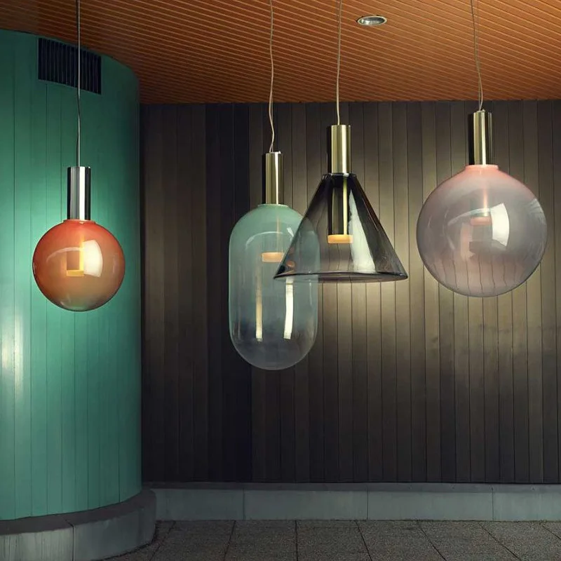 Italian Designer Colorful Glass Pendant Lights Living Room Bedroom Office Restaurant Bar Counter