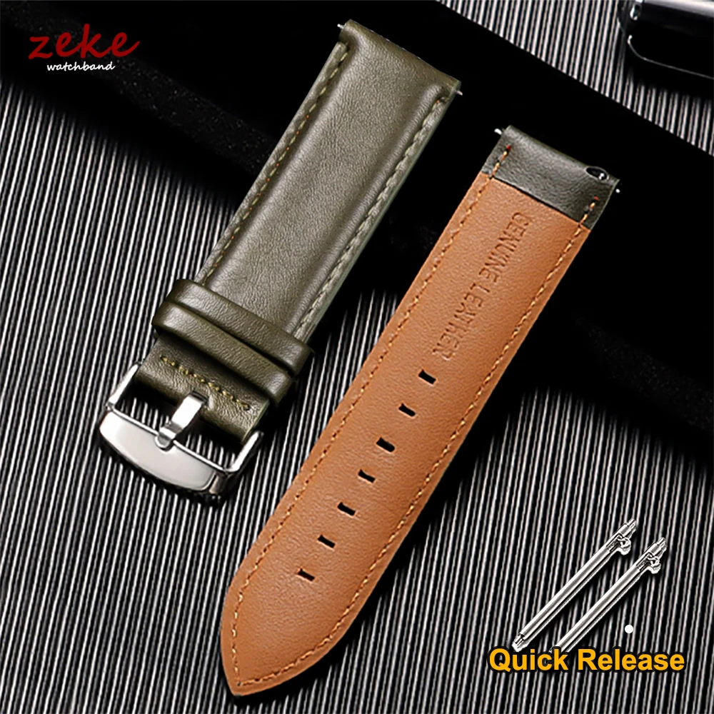 Leather Watch Band Men - Genuine Leather Watch Band Calfskin Replace