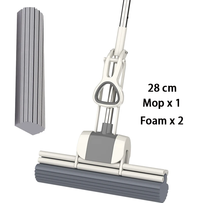 34cm Floor Mop Premium Roller Mop Easy Wring Floor Sponge Mop Squeeze Mop Eraser Roller Mop Domestic Cleaning Mop Floor Cleaner image 3