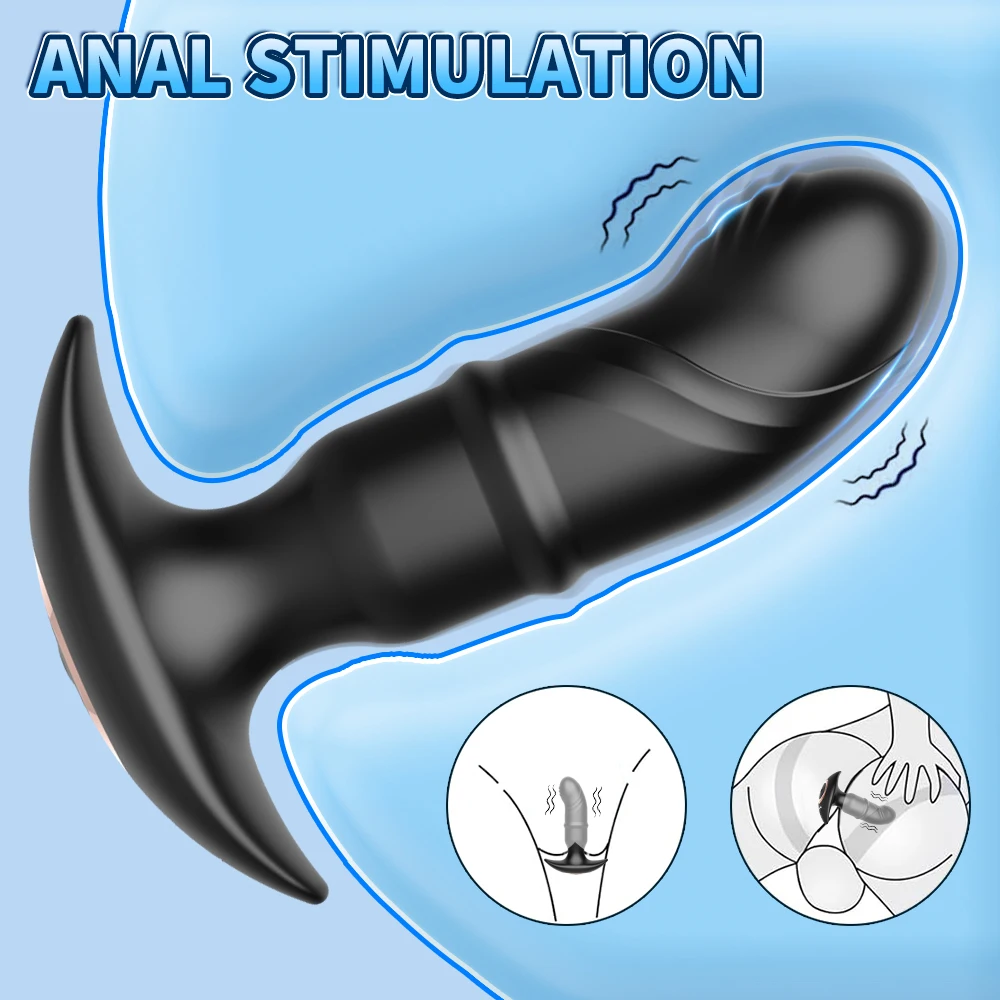 Wireless Remote Control Slide Butt Plug Vibrator for Men Anal Vibration Plug Prostate Stimulation Massager Dildo Sex Toy for Men