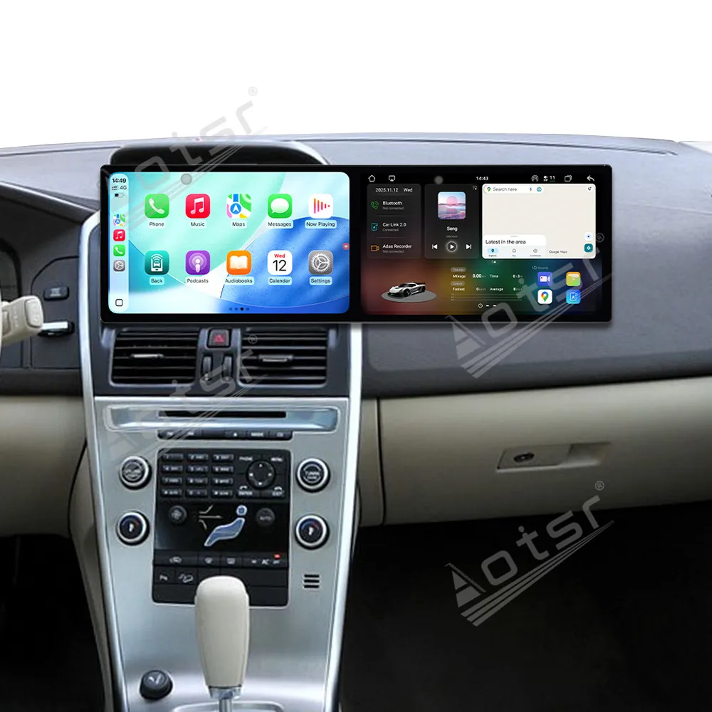 Radio de coche con pantalla dual de 10.1 pulgadas para Volvo XC60 2008 2009 2010-2017, Android Auto inalámbrico, Carplay, autoradio, reproductor multimedia.