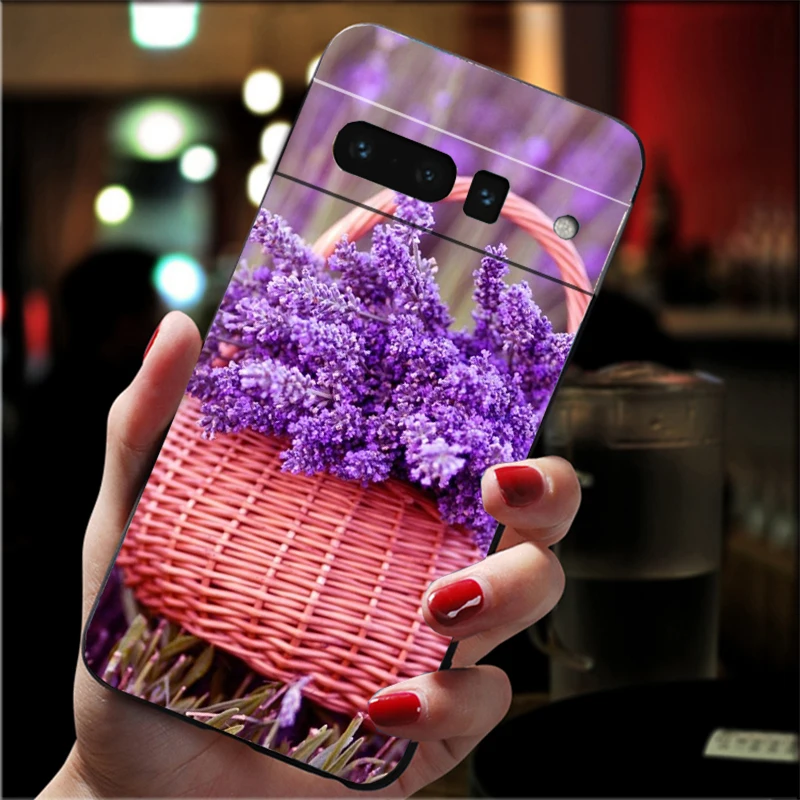 

Phone Case For Google Pixel 10 9 Pro XL 9A 8 7 6 Pro Pixel 8A 7A 6A Pixel 8 7 6 5 Lavender Purple flowers