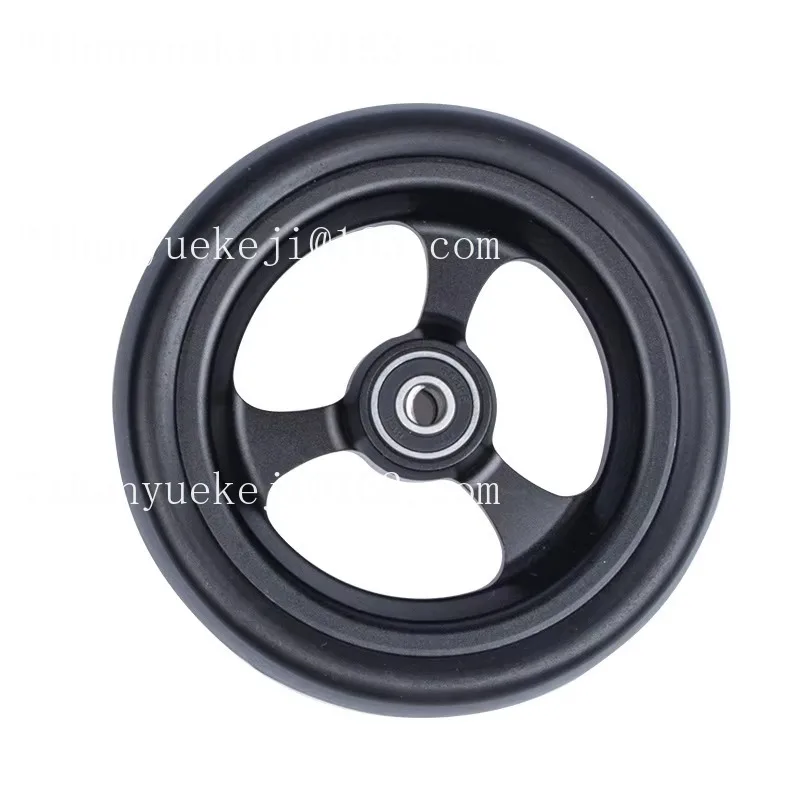 Rugged sports wheelchair front wheels 5-inch high-speed bearings aluminum alloy rubber casters view 4
