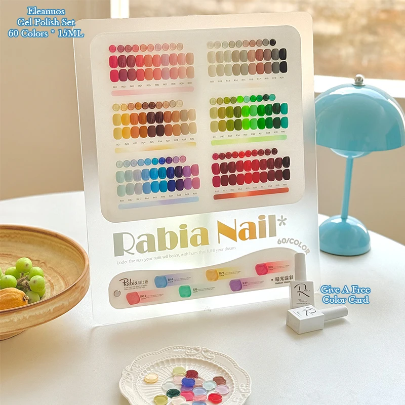 

Rabia 60 Colors Solid Candy Color Gel Nail Polish Soak Off UV LED Nail Gel Translucent Dreams Series for Nail Art Salon Manicure